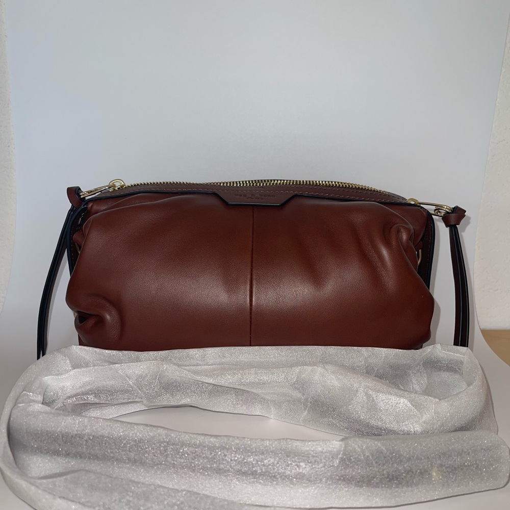 Rag and Bone Brown Leather Clutch/ Shoulder Bag